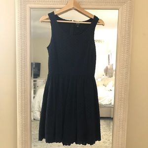 Sleeveless Navy lace overlay dress